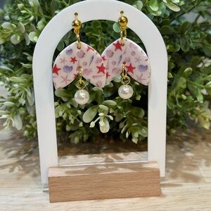 Seashell Print Drop Earrings